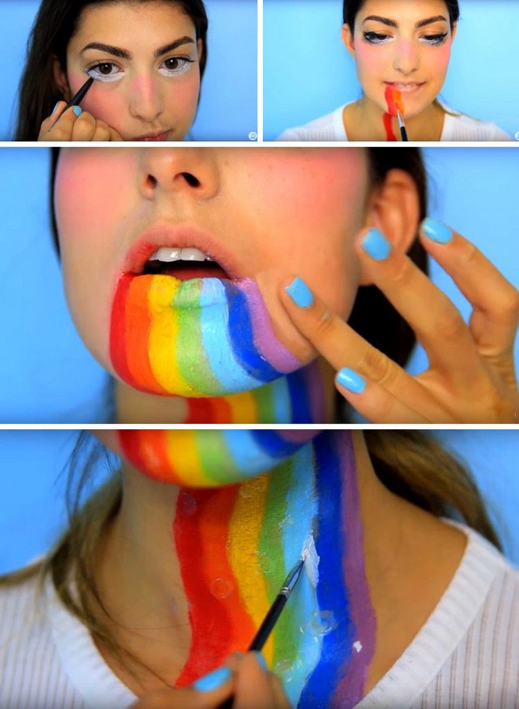 rainbow make up snapchat kostym karneval