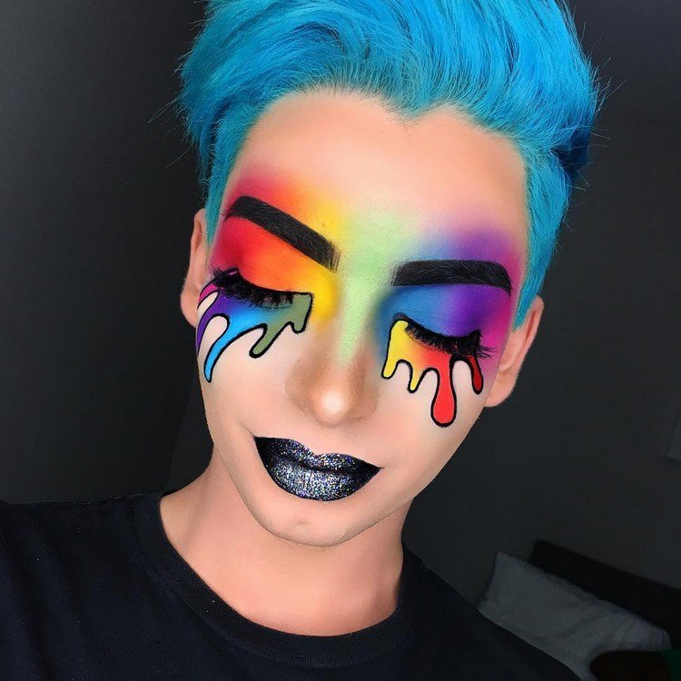 rainbow makeup carnival glitter läppstift grå