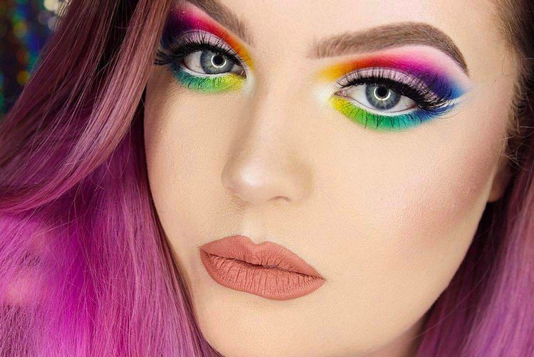 tips instruktioner rainbow make-up ögon