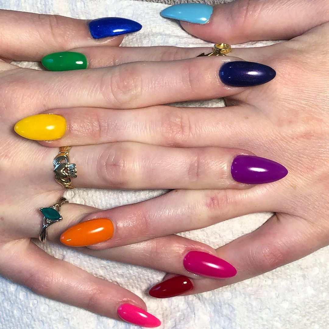 Rainbow naglar med svamp instruktioner enkla spik trender