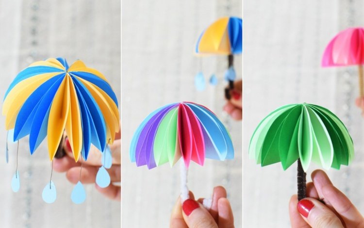 Gör ett vackert 3D -paraply av papperscirklar och piprensare