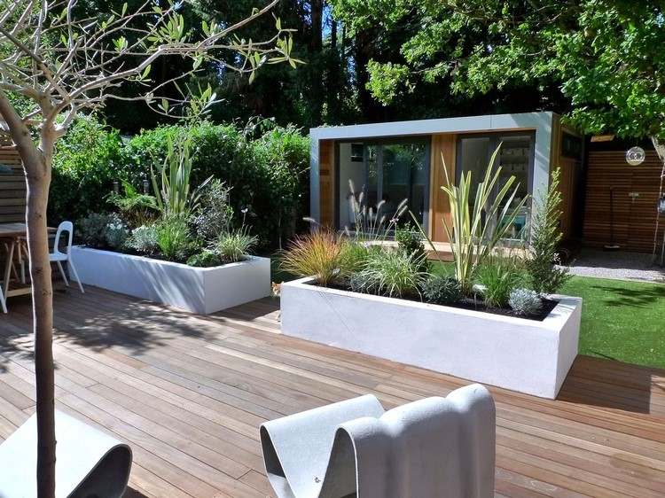 radhus-trädgård-design-trädgård-division-höjda sängar-moderna