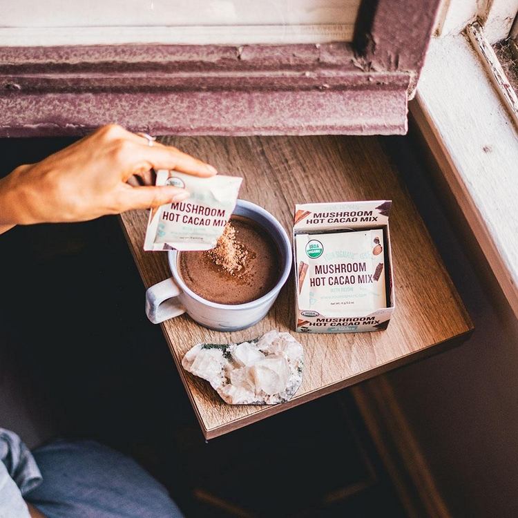 reishi svamp köp ganoderma lucidum kaffe medicinska svampar hälsofördelar hjärna kaffe pulver kaffe drink kakao blandning
