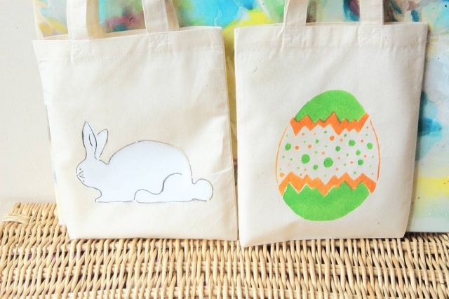 Present påskidéer väska med tygdekoration festliga kanin påskägg