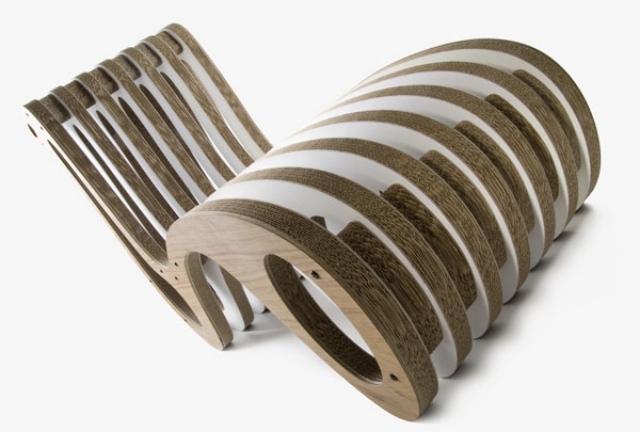 fåtölj design fotstöd ryggstöd kartong hållbara material