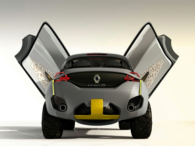 Bakifrån Renault KWID eldrift modern design