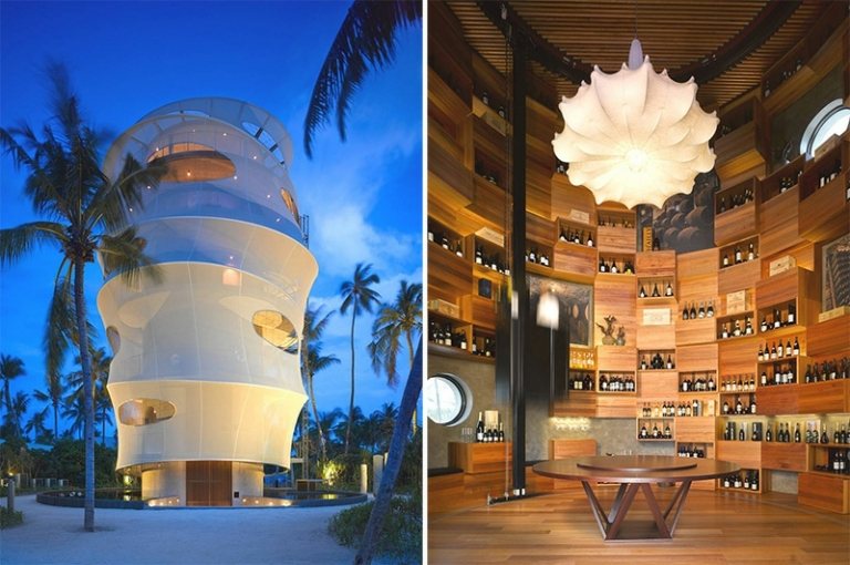 restaurang trä vinställ stor vinkällare palmö arkitektur
