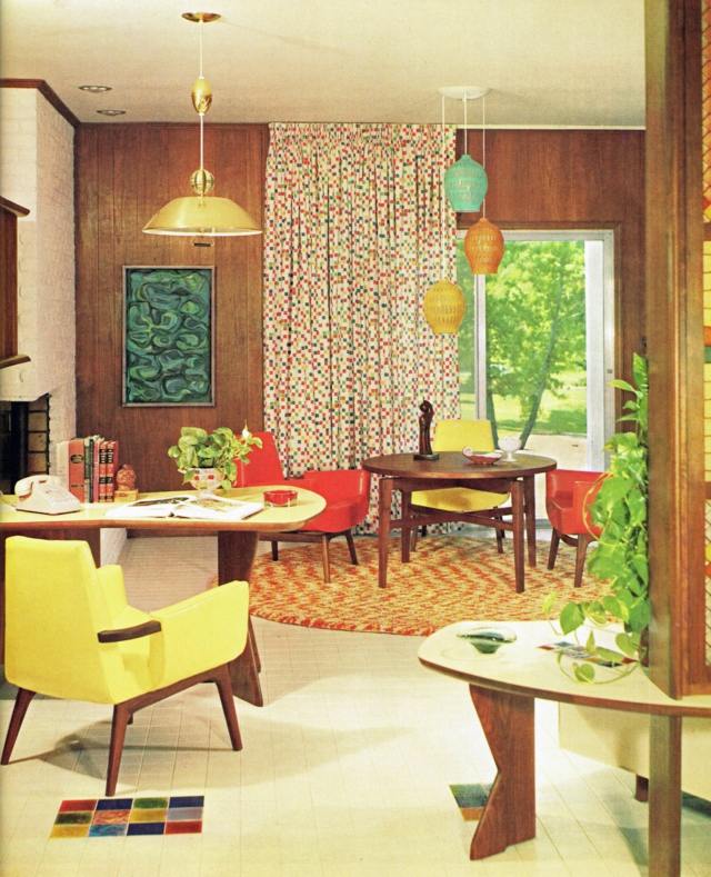 gul-brun-toner-vardagsrum-möbler-från-retro-tider