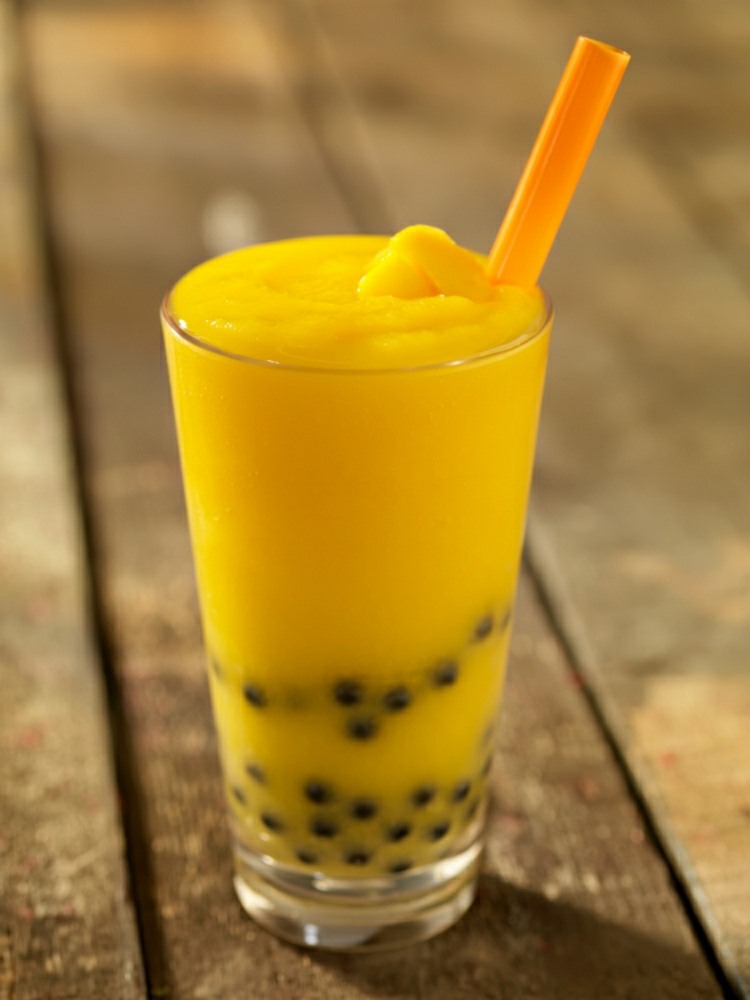 Bubble Tea Recept för att förbereda mangosaftdrycker under kylning