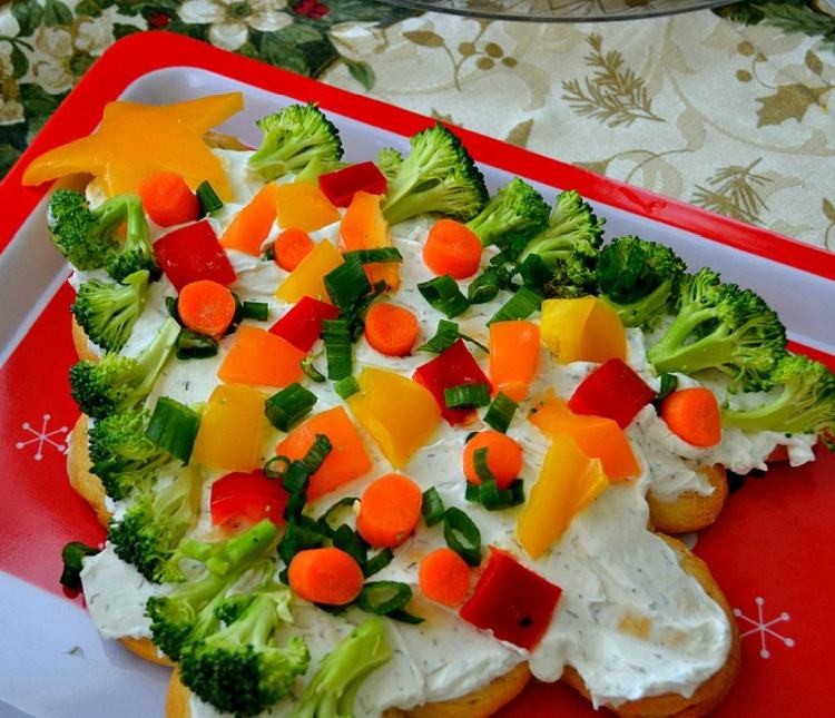 Recept på din julmeny - julgran dekorerad med grönsaker
