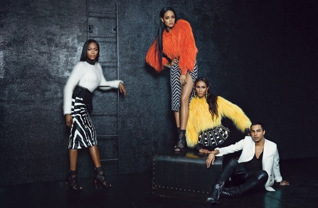 Rihanna, Iman och Naomi -balmain-2014-w-magazine-höst-vinter-kollektion