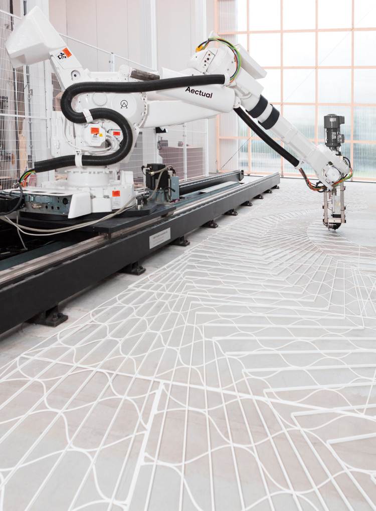 Robot 3D -skrivare geometriska mönster golv