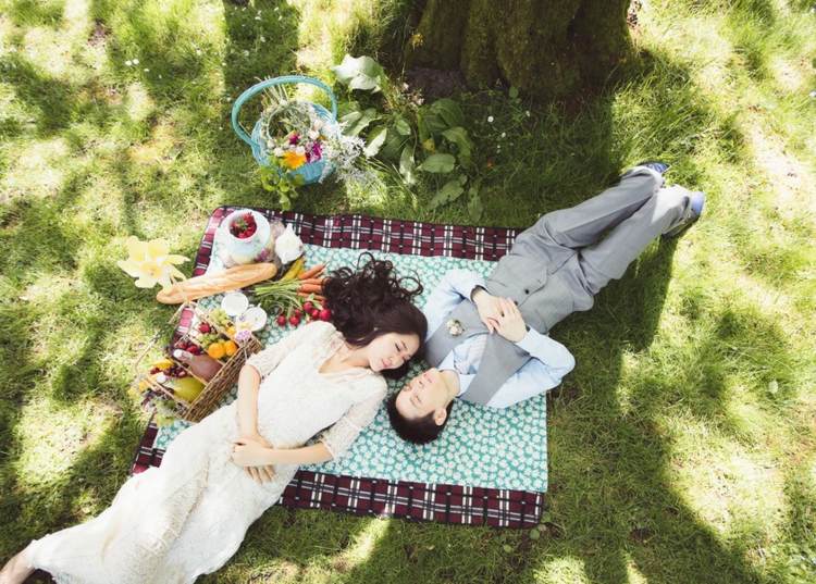 Romantisk picknick för två skogsidéer
