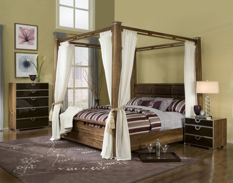 romantiskt sovrum mörkt trä-modernt-accenter-brunt-högglansigt