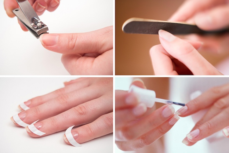 Rosa naglar-gör-det-själv-nagel-design-franska-rand-vård-tips