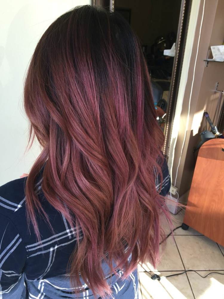 Rosebrun ombre hårfärg frisyrer för brunetter hårfärg trender kvinnor