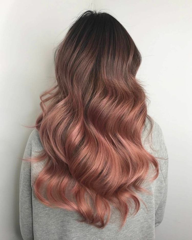 Rose brun ombre hårfärg trender frisyrer brunetter idéer
