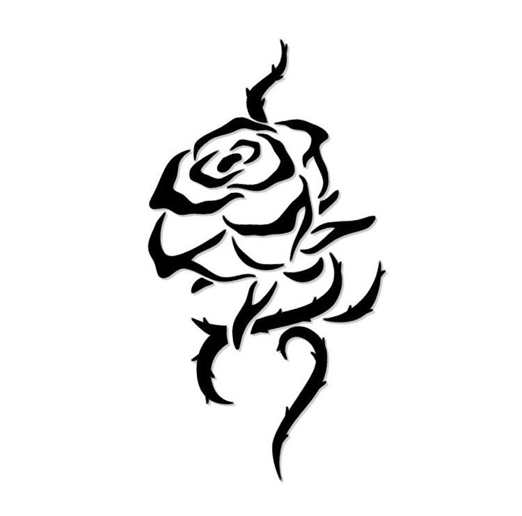 Rose tendril tatuering mall tribal thorn liten