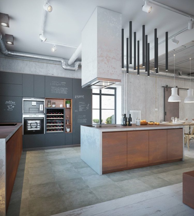 rostoptik kök-tavla-färg-köksskåp-grå-betong