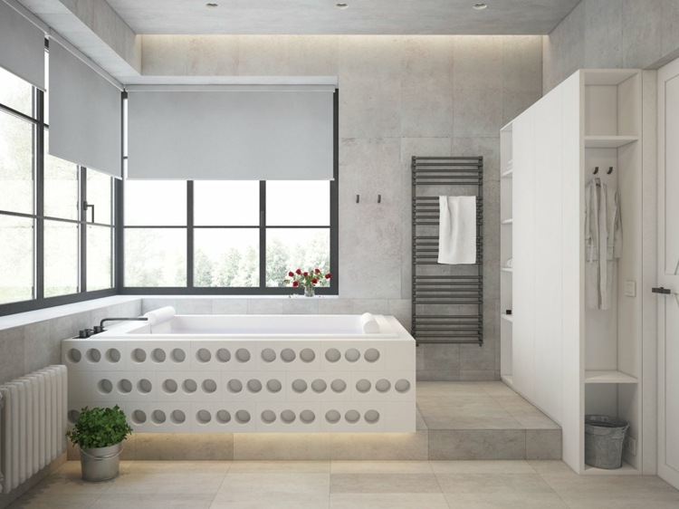 rostoptik-badrum-grå-vit-modernt badkar