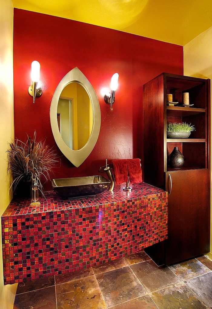 badrum-vintage-exotisk-röd-vägg-fåfänga-mosaik-Soloway-mönster