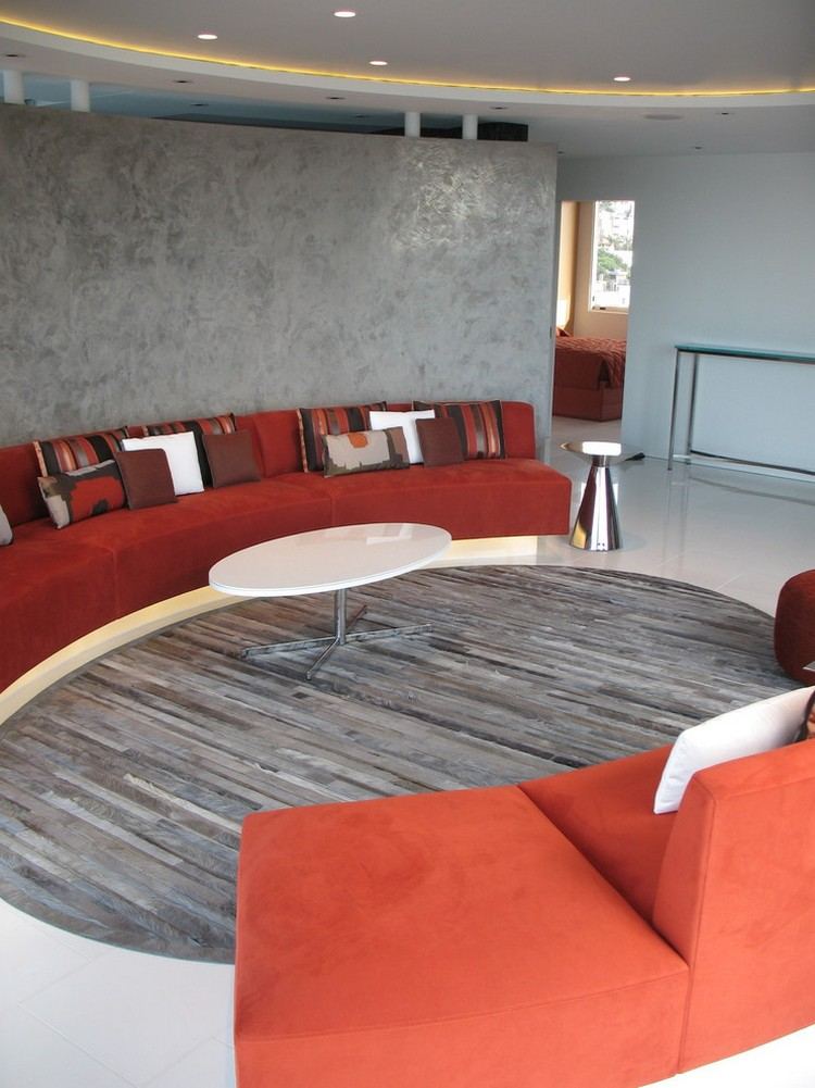 runda soffor-modern-orange-oval-grå-matta-vit-soffbord