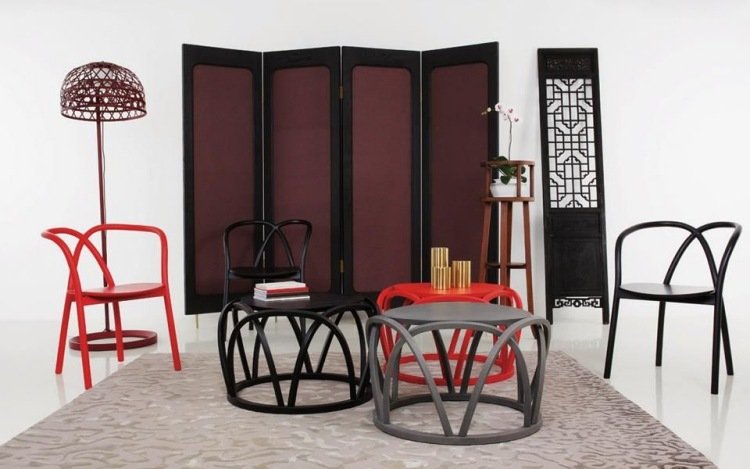 sidobord-rund-röd-vit-svart-böjd trä-modern-design-MING-Neri & Hu