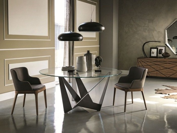 Runt-matbord-glas-exklusivt-design-SKORPIO-andrea-lucatello-Cattelan-Italia