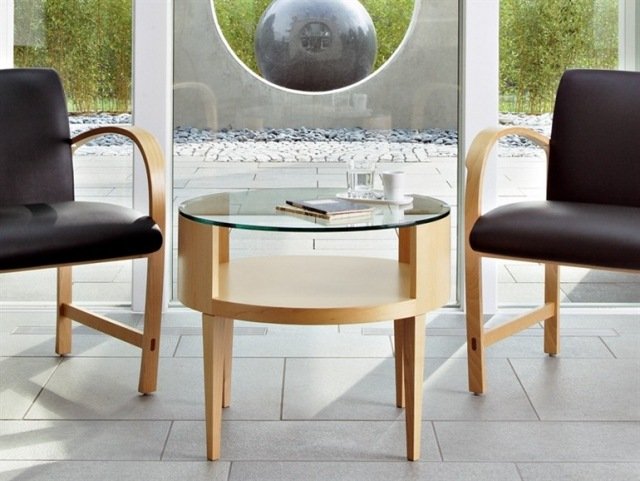 Soffbord för trädgården Sidobord niki rundgjord i trädesign