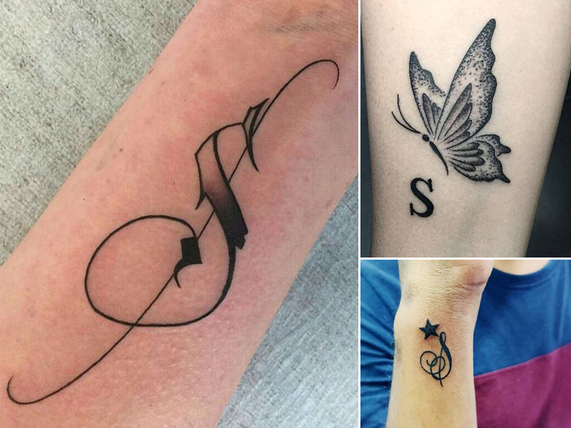 S Letter Tattoo -mallit