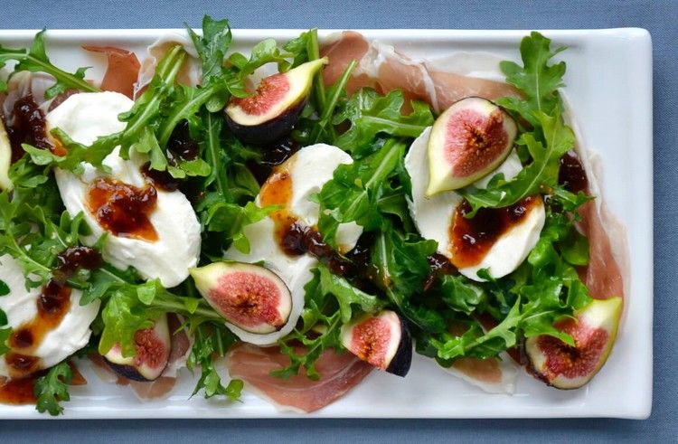 Sallad prosciutto fikon mozzarella burrata raffinerat recept