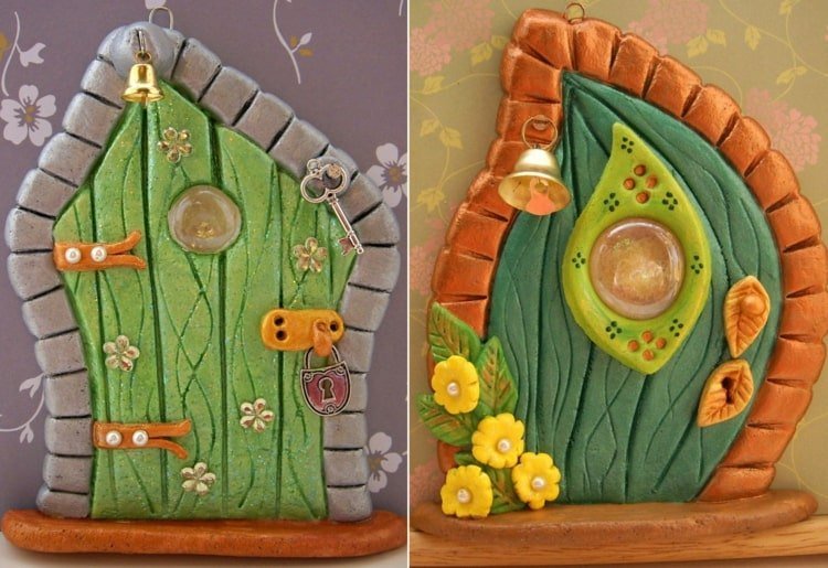 Tinker fairy dörr för trädgårdsträd av deg eller lera