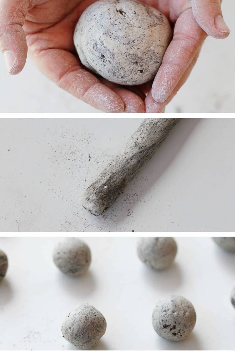 Gör fröbomber själv lerjordfrön rulla boll