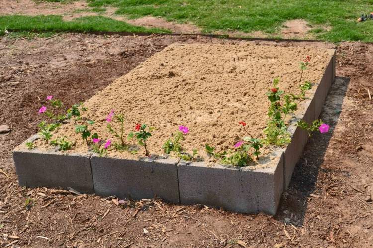 bygg-själv-sandlåda-betong-sten-idé-blomma-växter