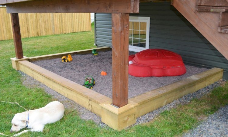 Bygg-det-själv-sandlåda-stor-design-veranda-enkel-träram