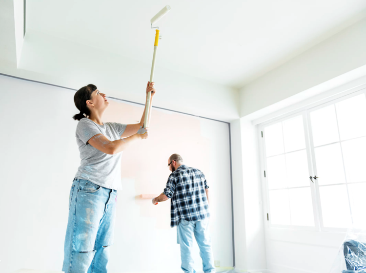 Renovering renovering målning arbete själv utföra väggar måla tak