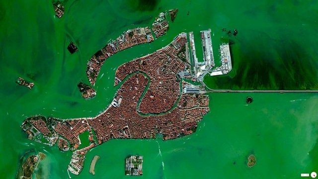 venedig italien halvö satellitfoto hav