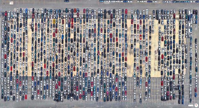 Port Newark New Jersey USA parkeringsplats