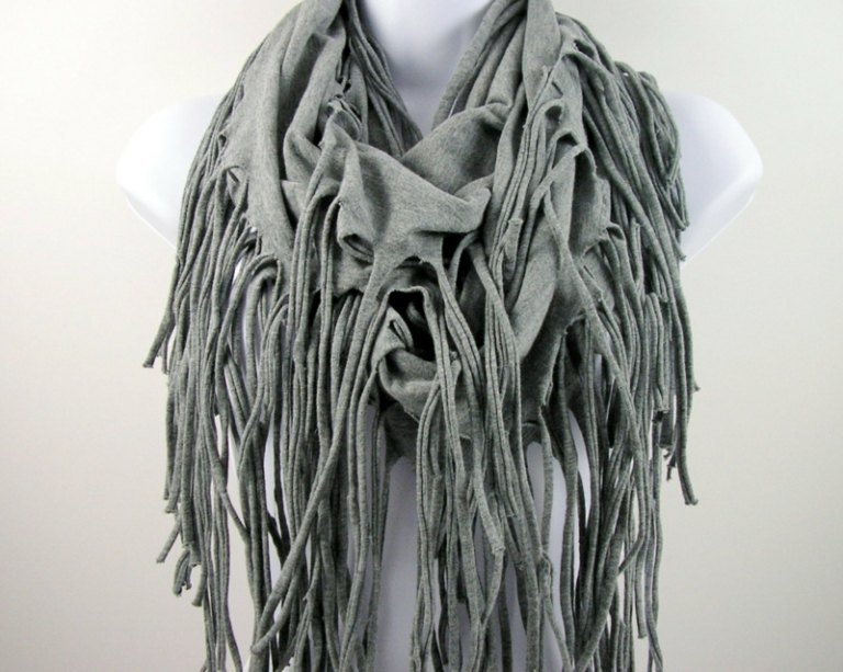 gör din egen halsduk grå modern kantad look