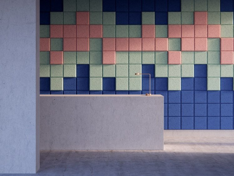 Ljuddämpare för rumsakustik -vägg-modern-design-design-pastell-rosa-blå