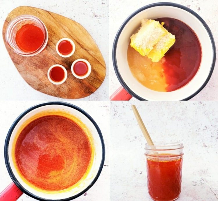 Kombinera honung med smör, vitlök och chili för en utsökt sås