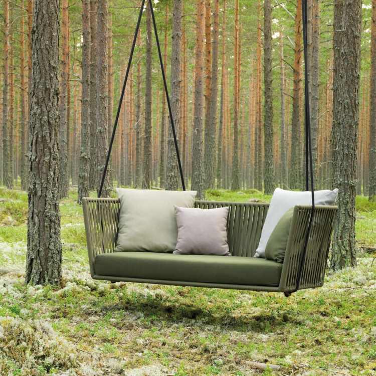 Swing in the garden wicker design-oliv-trädgård-modern stil