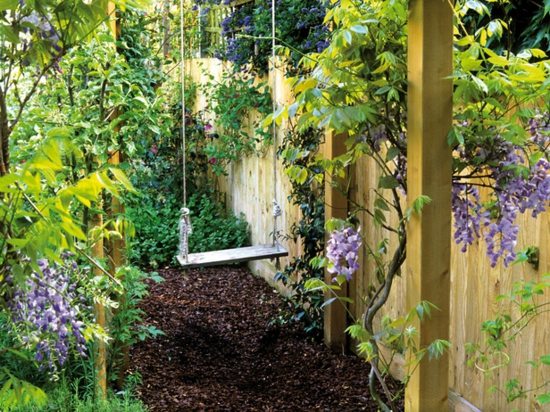 Swing garden bygg dig själv platsbesparande trästaket