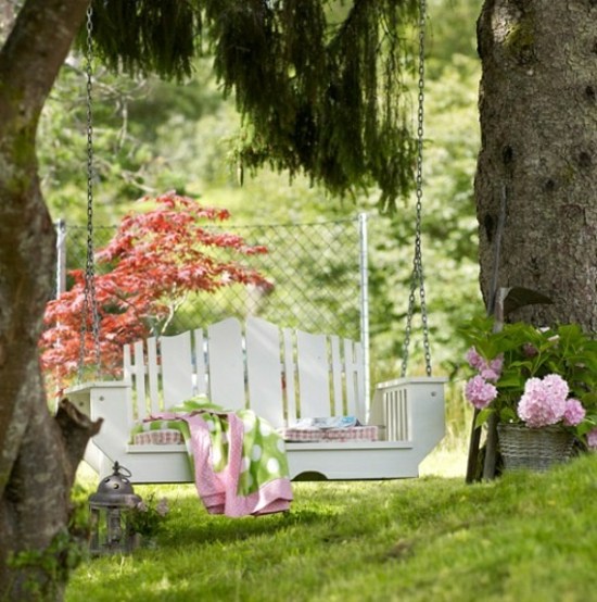 Swing trädgård hängande vintage design