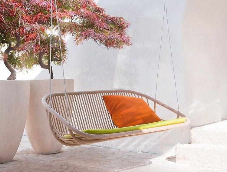 Swing in the garden planter modern minimalist