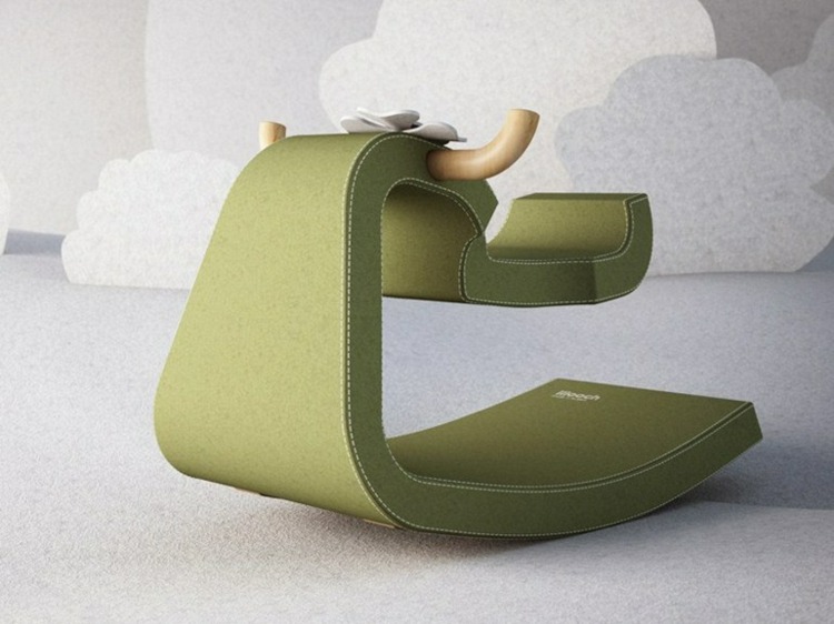 Gunghäst av träläderklädda designerleksaker