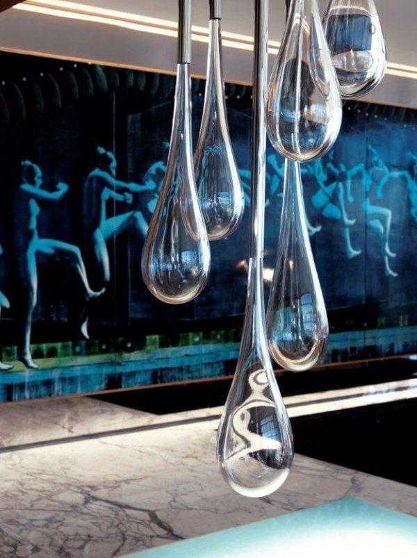 designerbelysning av glas av domsky hängande skulptur