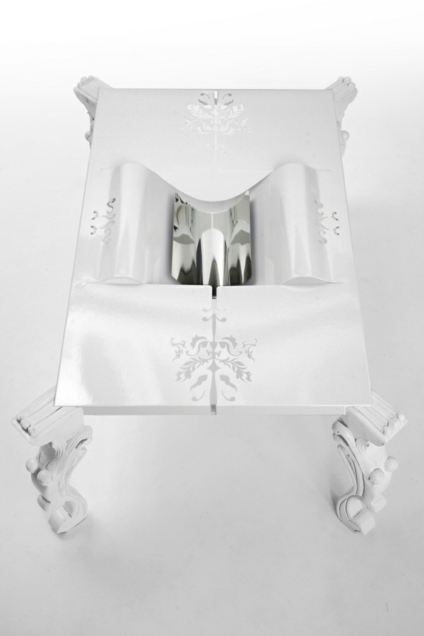 Möbler vitt bord kunglig stil