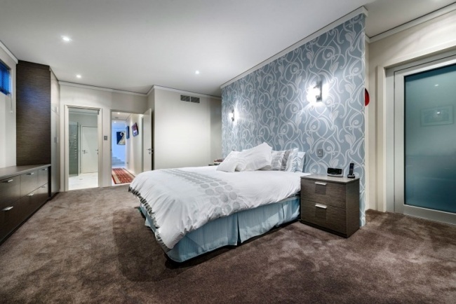 Chatsworth radhus sovrum matta brun ljusblå