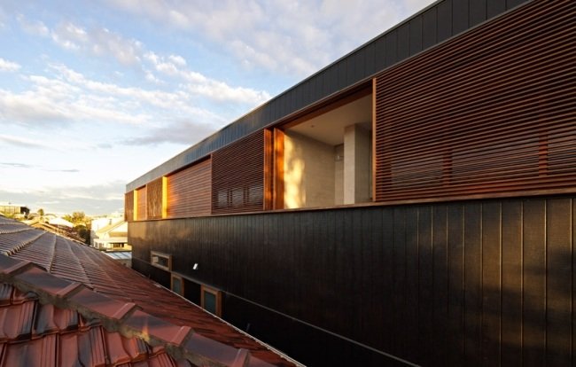 träbeklädnad fasad modernt designer strandhus i bondi beach